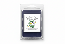 Load image into Gallery viewer, Wax melt packaging with Mardi Gras-themed decorations and text 'There's Magic in the air tonight'.
