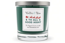 Load image into Gallery viewer, And to All a good night Christmas candle green soy wax candle